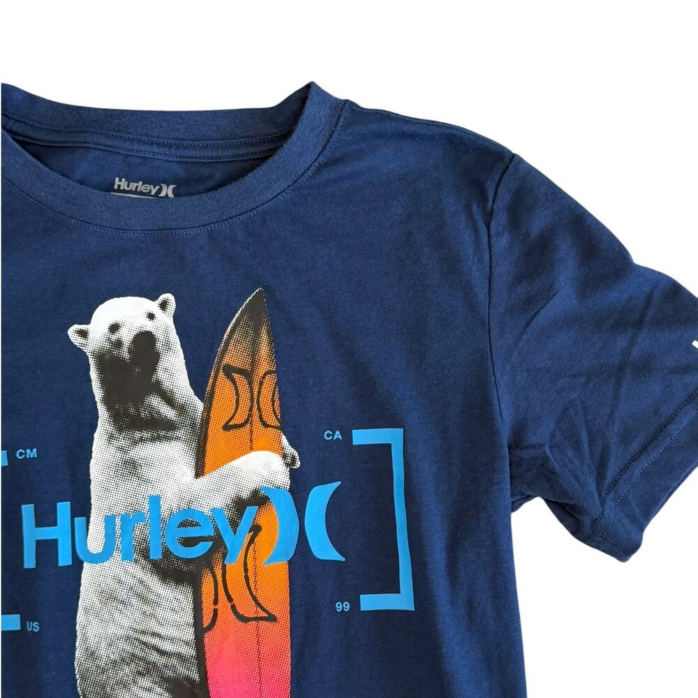 HURLEY Boys Polar Bear Navy Tee Size Medium 10-12y - Picture 2 of 4